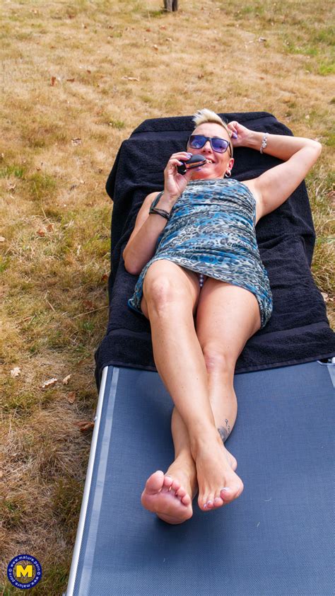 Skinny German MILF Mandy Mystery Strips Outside And Toys Her Puffy Pussy CoedCherry