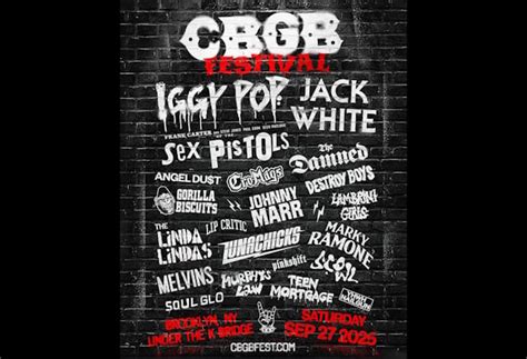 Iggy Pop Jack White Sex Pistols The Damned d autres confirmés pour l édition en 2025 du CBGB