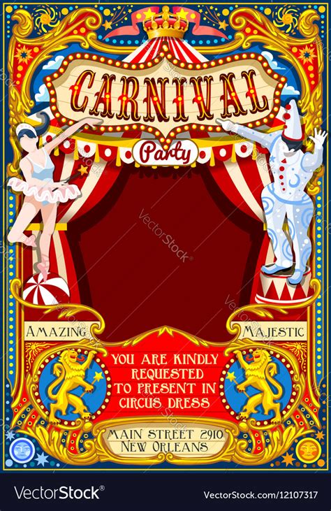 Circus carnival theme vintage 2d aurielaki Vector Image