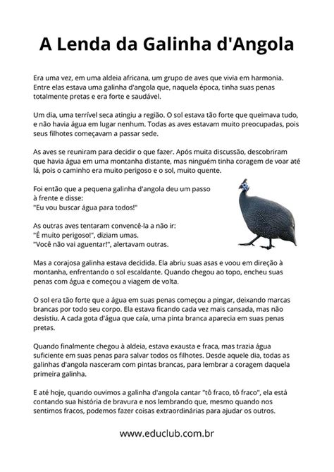 Lenda Da Galinha D'angola - Lenda da galinha d'angola | Educlub