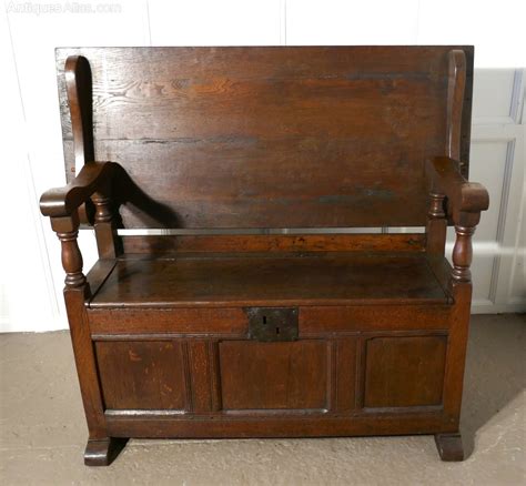 Oak Monks Bench Settle Hall Table Antiques Atlas