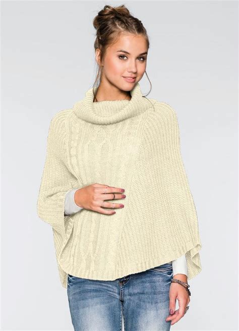 Poncho De Tric Bege Bonprix