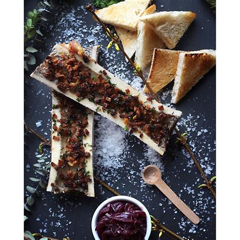 Roasted Beef Bone Marrow With Garlic And Parsley Breadcrumbs And Red