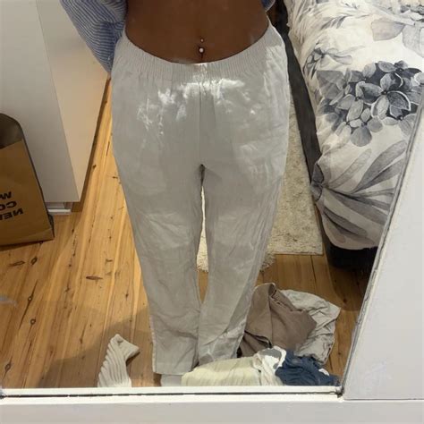 Nude Lucy Linen White Pants Size Small Depop