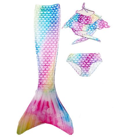 Girls Swimming Mermaid Tail Swimsuit Bikini Set Swimming Costume Beachwear Shop Today Get It