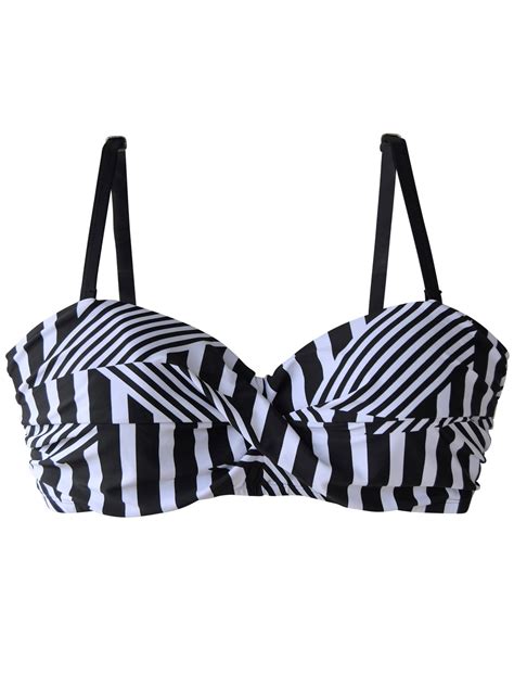 Heat Swimwear Bikini Swimsuit Top Twist Front Bandeau D Dd E F Cup Walmart