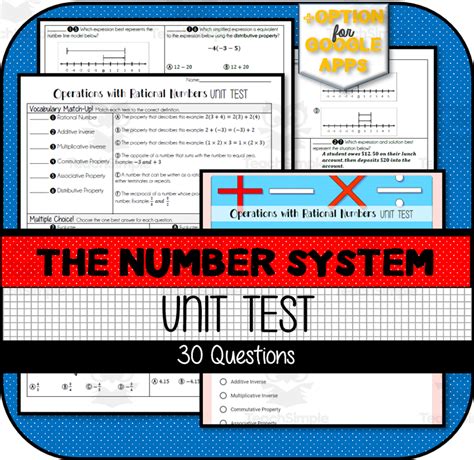 Operations With Rational Numbers Unit Test By Teach Simple