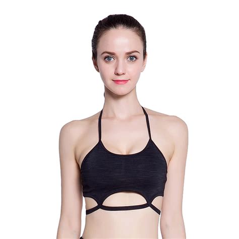 BESGO Women Straps Hollow Sexy Removable Chest Pad Yoga Bra Shockproof