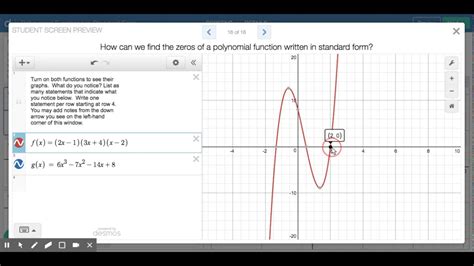 Intro To Finding Zeros Of Polynomial Functions Written In Standard From