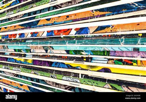 faded comic book collection stacked   pile creates  colorful