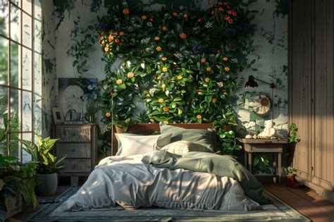 Premium Photo Botanical Wallpaper For A Gardeninspired Bedroom O