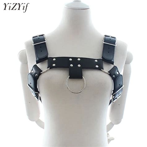 YiZYif Unisex Sexy Body Chest Harness Men Fetish Adjustable Bondage Costume Gay PU Leather Belts