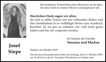 Traueranzeigen Von Josef Siepe Sich Erinnern De