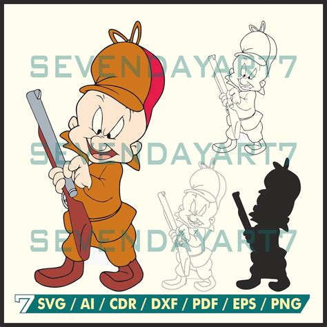 Elmer Fudd Svg Digital File Clipart Svg Ai Cdr Dxf Pdf Eps Png Etsy