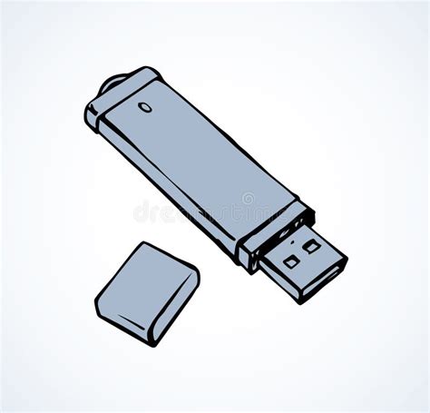 Flash Drive Vector Drawing Stock Vector Illustration Of File Modern