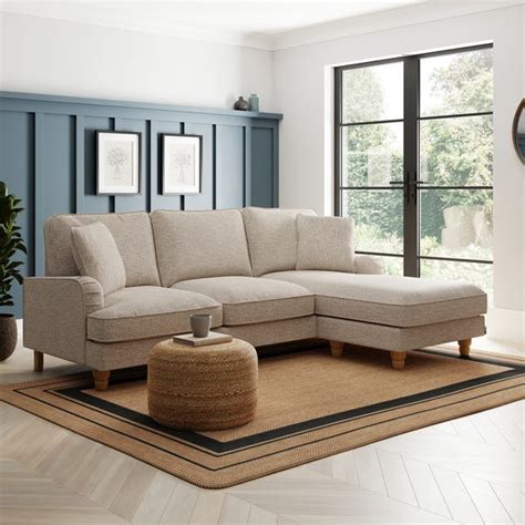 Beatrice Tonal Textured Weave Corner Chaise Sofa Dunelm