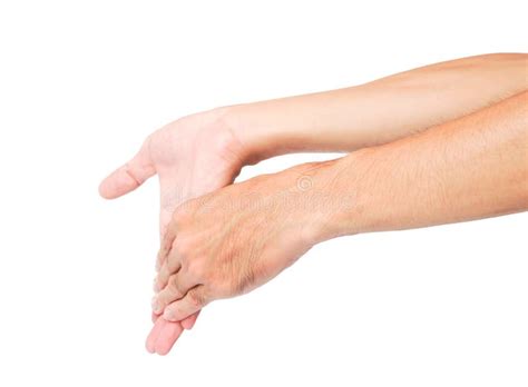 Stretching Exercises Finger Ion White Background Health Care Co Stock
