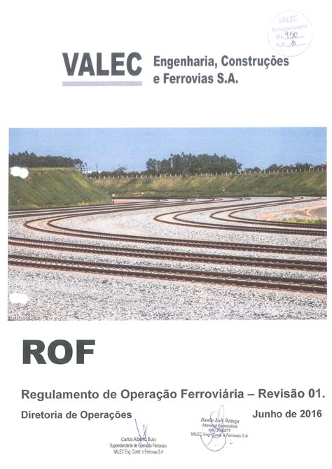 ROF Regulamento de Operações Ferroviária Revisão 01 Ferrovias