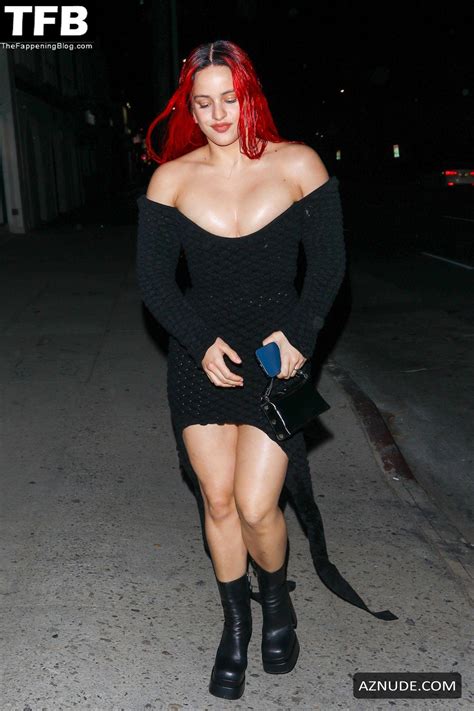 Rosalia Sexy Seen Showing Off Her Hot Tits In A Black Dress In