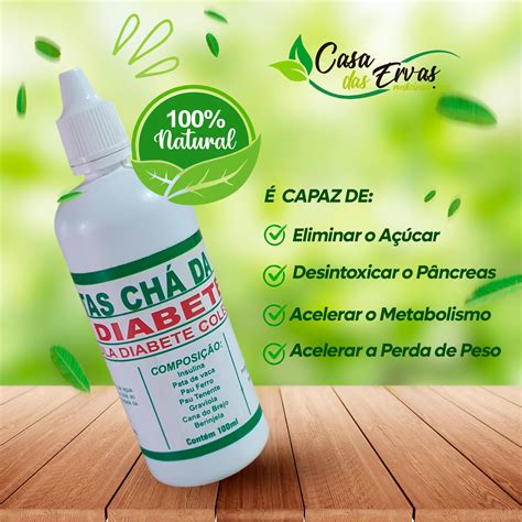 Cha Para Abaixar A Diabete - Chá da Vida ( Diabetes e Colesterol ) 100 ML - Casa das Ervas Medicinais