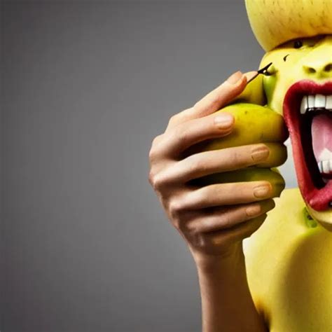 A Man Made Of Bananas Choking On An Apple Award Stable Diffusion