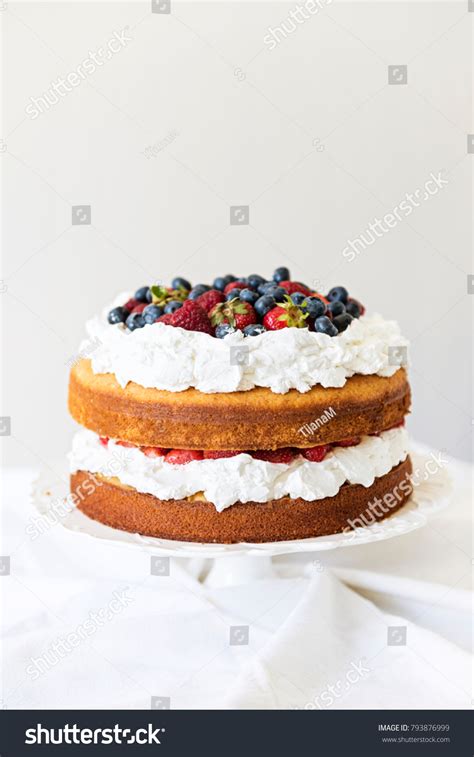 Beautiful Fruit Naked Cake Over White Stock Photo Shutterstock