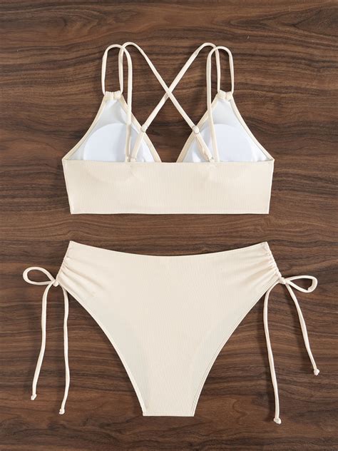 Bikini badedragt kvinder høj talje badetøj solid s Vicedeal