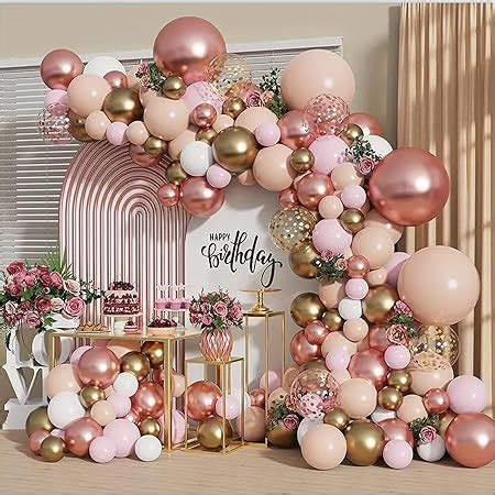 Amazon Rose Gold Balloon Garland Kit Nude Pastel Pink Metallic