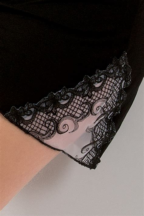 Damen Dessous Kleid Mini Lingerie Chemise In Schwarz Mit Spitze Abendkleid Nachtkleid Erotisch