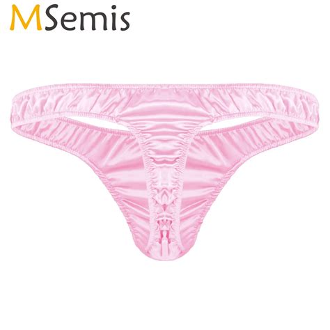 Msemis Men Sissy Underwear Brief Hot Lingerie Shiny Ruffled Low Rise