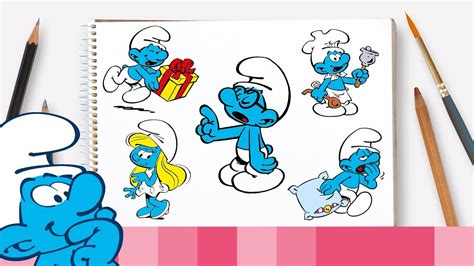 Como Desenhar Os Smurfs - Como desenhar a Smurf dos Óculos e seus amigos • Os Smurfs - YouTube