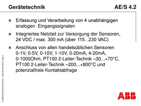 ABB I Bus EIB KNX Analogeingang AE S Ppt Herunterladen