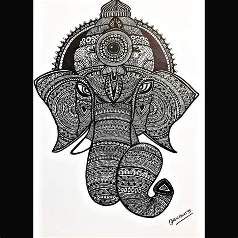 Lord Ganesha zentangle art Drawing by Ashi Rawat | Saatchi Art