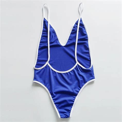 Sexy Lingerie Low V Neck High Cut Thong Monokini One Piece Swimwear Bodysuit Ebay