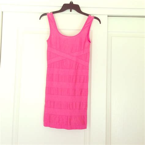 Bebe Dresses Hot Pink Bebe Bodycon Dress Poshmark