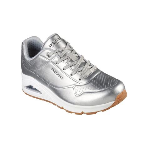 Buy Skechers Uno Aluminiferous Silver Skechers Street Casual Shoes Online