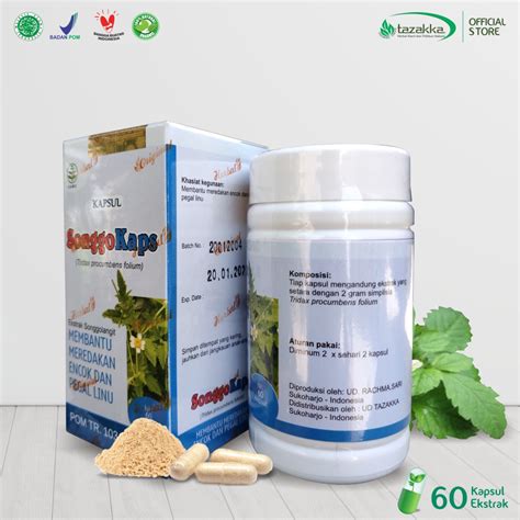 Jual Obat Asam Urat Kapsul Songgo Langit Songgokaps Herbal Tazakka