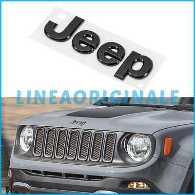 Sigla Anteriore Nero Opaco ORIGINALE Jeep Renegade Scritta Stemma Logo