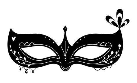 Black And White Masquerade Mask Illustration For Purim Holiday