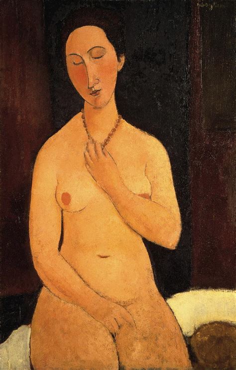 Seated Nude With Necklace Painting By Amedeo Modigliani Fine Art America