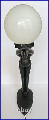 Art Deco Lamp Vintage MCM Art Deco Nude Naked Lady Table Lamp Black Bending Backwards Works