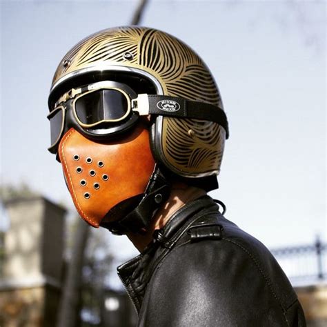 moto mask | Leather face mask, Helmet, Vintage helmet