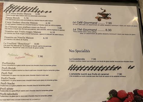 Menu Au Le K Restaurant Tr Gueux