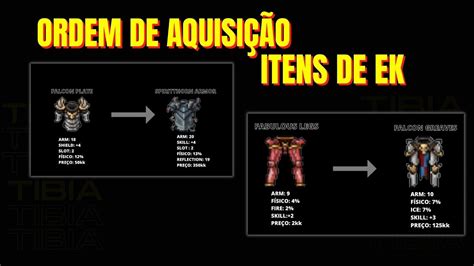Tibia Ordem Correta De AquisiÇÃo De Itens De Ek Youtube