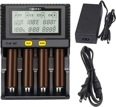 Amazon.com: Miboxer C4-12 Universal Smart Rechargeable Battery Charger ...