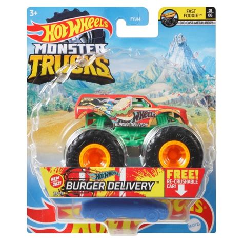 Базова машинка позашляховик 1 64 серії Monster Trucks Hot Wheels в ас FYJ44