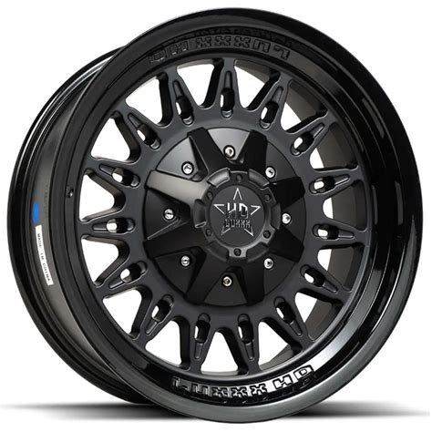 20 Luxxx HD Wheels LHD30 Matte Black Face With Gloss Black Lip Off