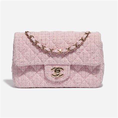 Chanel Timeless Mini Rectangular Tweed Pink Sacl B