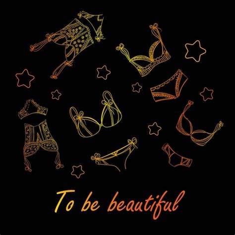 Coleção de lingerie na moda para mulheres ilustração de esboço vetorial logotipo de calcinha de