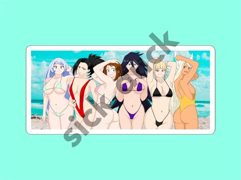 Anime Waifu Bikini Ecchi Sexy Lewd Fetish Bumper Kiss Cut Stickers 8 5 Etsy